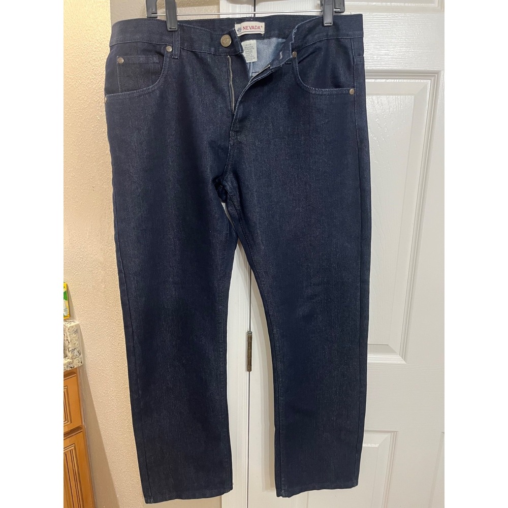 Nevada Jeans Men's 34x30Blue Medium Wash Straight Western Rodeo Cowboy‎